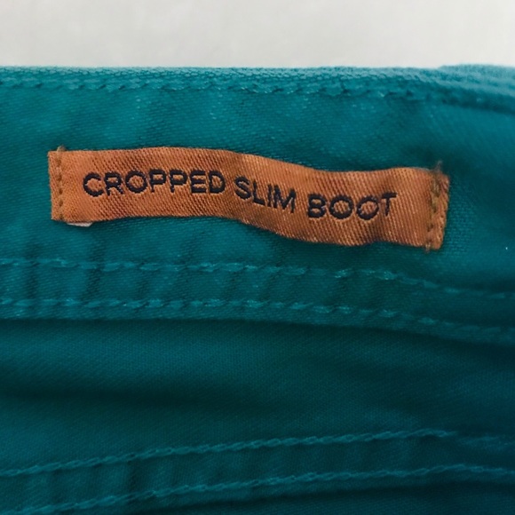 Tory Burch Women’s Cropped Slim Boot Green Denim Jeans/Pants size 26 - Picture 5 of 13